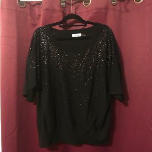 Sequined Calvin Klein knit top 2x Black